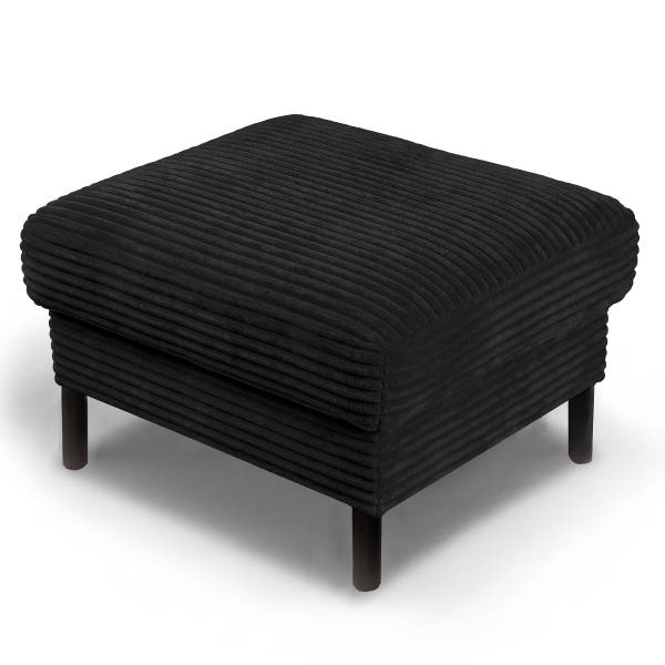 Polsterhocker FOLO Cordstoff Lola: Schwarz