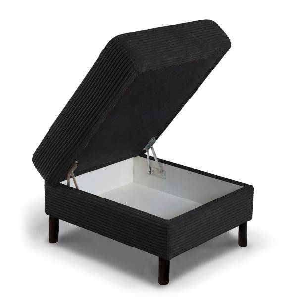 Polsterhocker FOLO Cordstoff Lola: Schwarz