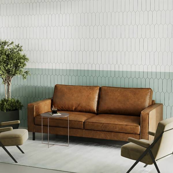 3-Sitzer Sofa FOLO Lederfaserstoff Dalia: Hellbraun