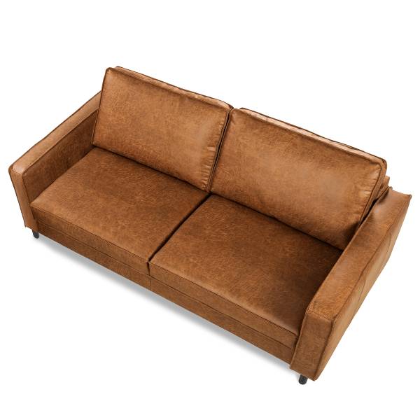 3-Sitzer Sofa FOLO Lederfaserstoff Dalia: Hellbraun