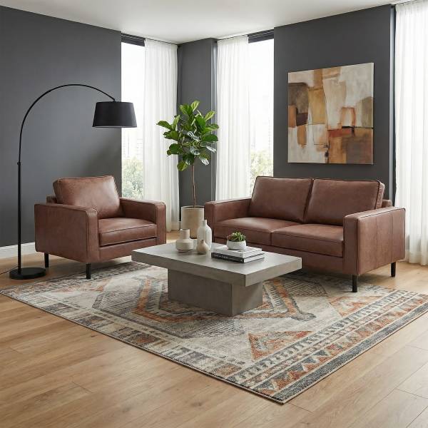 Sessel FOLO Echtleder Arelia: Muskat