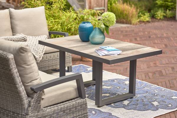 Loungemöbelset Corido Typ F 4-teilig Aluminium / Polyrattan - Grau
