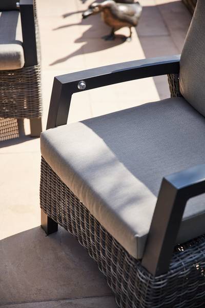 Loungemöbelset Corido Typ F 4-teilig Aluminium / Polyrattan - Grau