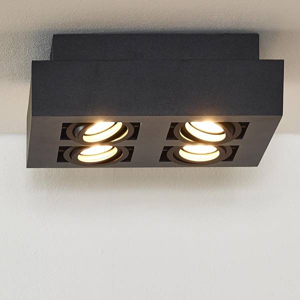 LED-Deckenleuchte Xirax Typ B Aluminium - Schwarz