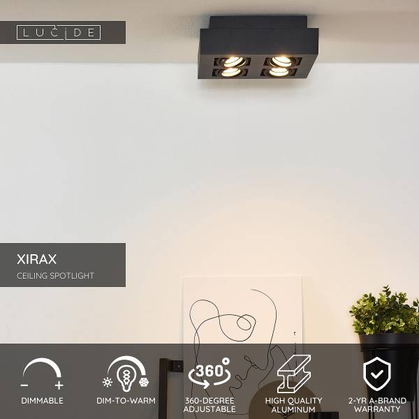 LED-Deckenleuchte Xirax Typ B Aluminium - Schwarz