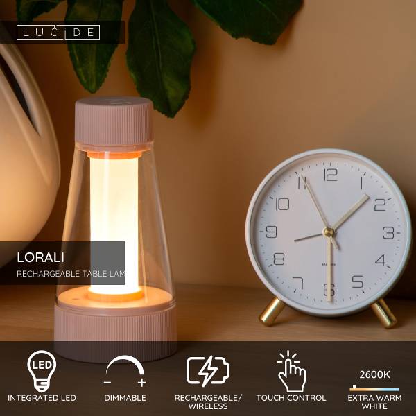 LED-Tischlampe Lorali PVC - Rosa