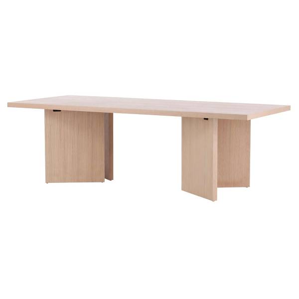 Furnierter Esstisch Asinua Weiß - Pappel - 100 x 74 x 240 cm