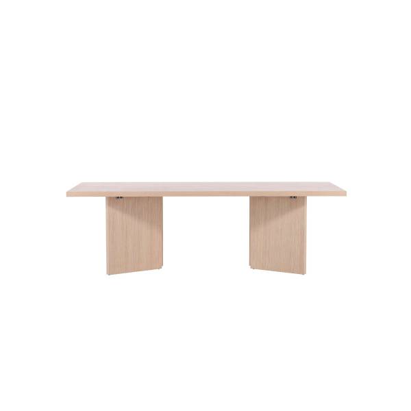 Furnierter Esstisch Asinua Weiß - Pappel - 100 x 74 x 240 cm