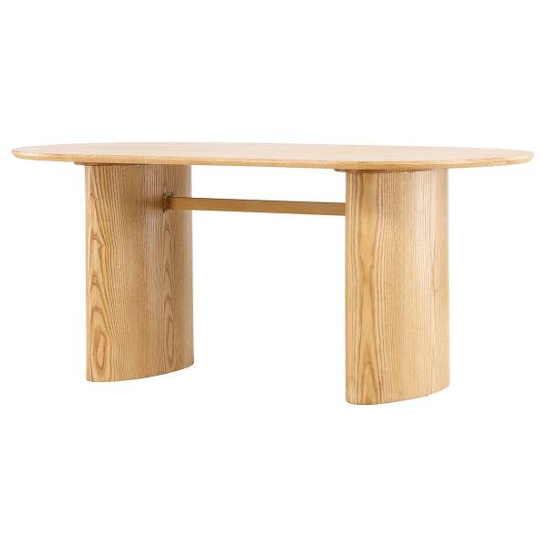 Furnierter Esstisch Jakwan Beige - Holzwerkstoff