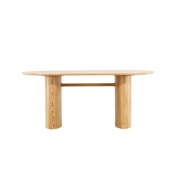 Furnierter Esstisch Jakwan Beige - Holzwerkstoff