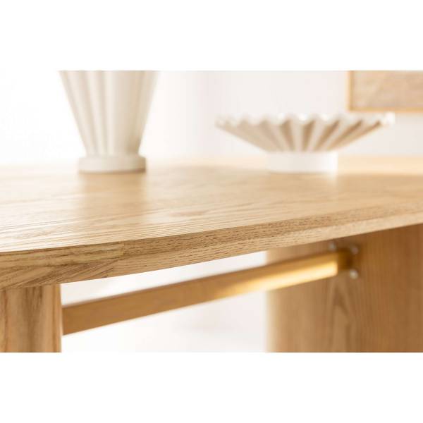 Furnierter Esstisch Jakwan Beige - Holzwerkstoff
