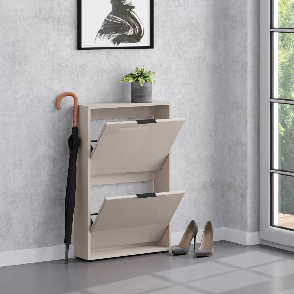 Schuhkipper Torony - 60 cm Glas - Kaschmir - Höhe: 93 cm