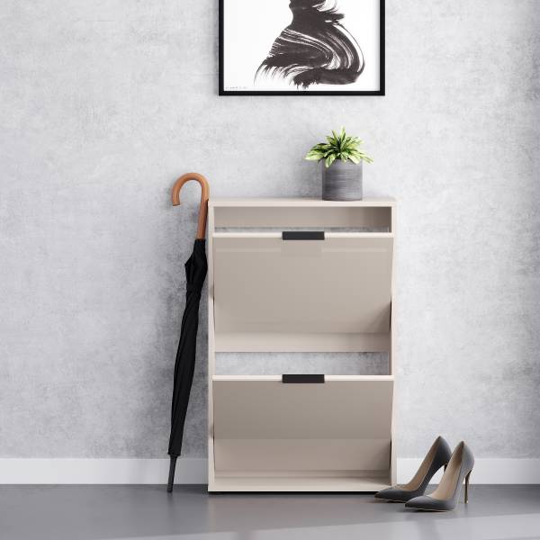 Schuhkipper Torony - 60 cm Glas - Kaschmir - Höhe: 93 cm