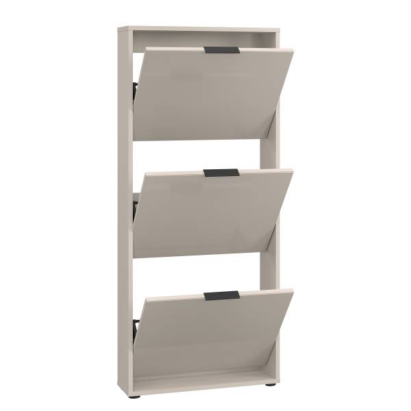 Scarpiera Torony - 60 cm Vetro - Cashmere - Altezza: 137 cm