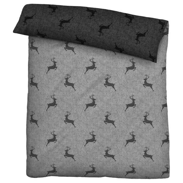 Mako-Satin-Bettwäsche Hirsch Mako-Satin - 135 x 200 cm + Kissen 80 x 80 cm
