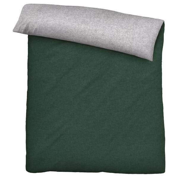 Flanell-Bettwäsche Melange Uni Flanell - Grün