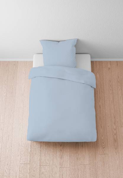 Tencel-flanellen beddengoed Uni flanel - pastelblauw - 135 x 200 cm + kussen 80 x 80 cm