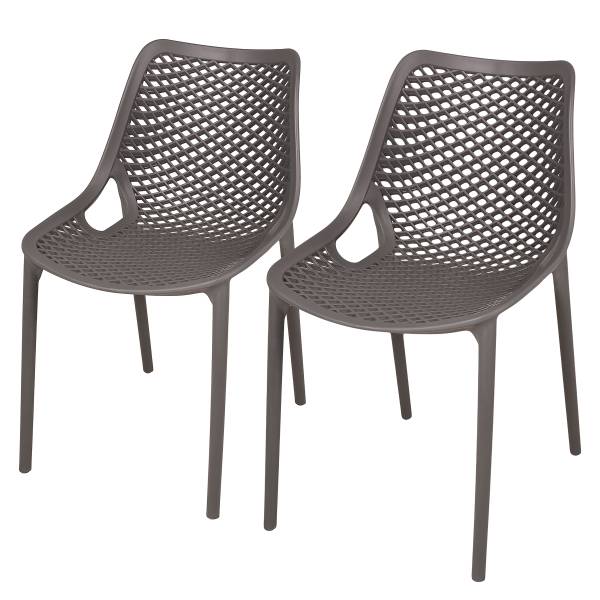 Stapelstuhl Teana 2er-Set Polypropylen - Anthrazit