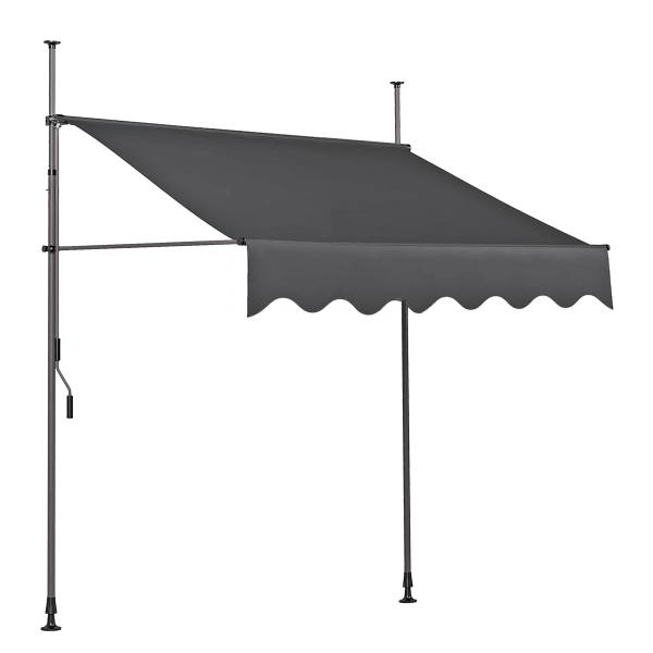 Klemmmarkise Maoro Stahl / Aluminium - Grau - 250 x 150 cm