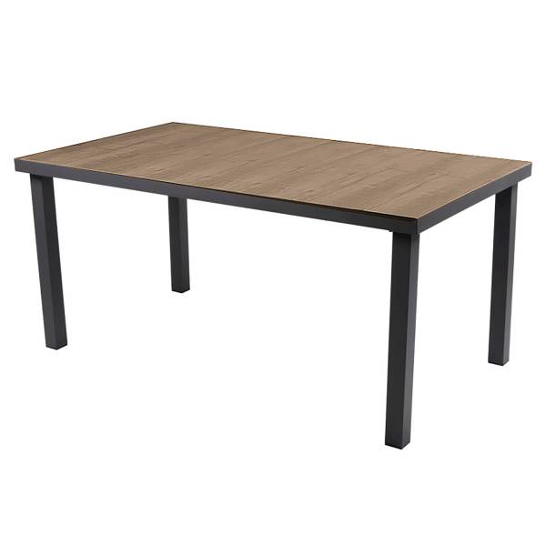 Gartentisch Amelia Typ A Aluminium / Keramik - Anthrazit / Eiche Dekor