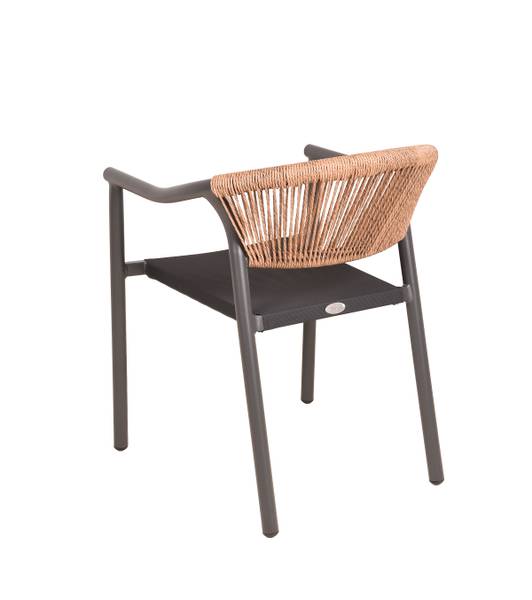 Stapelstuhl Novara 2er-Set Aluminium / Polyrattan - Anthrazit / Braun