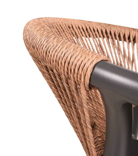 Stapelstuhl Novara 2er-Set Aluminium / Polyrattan - Anthrazit / Braun