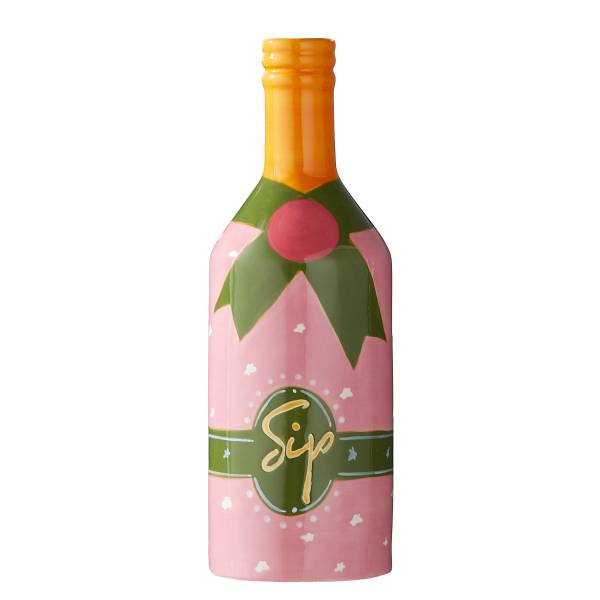 Vase SIP Flasche Steinzeug - Pink/Grün
