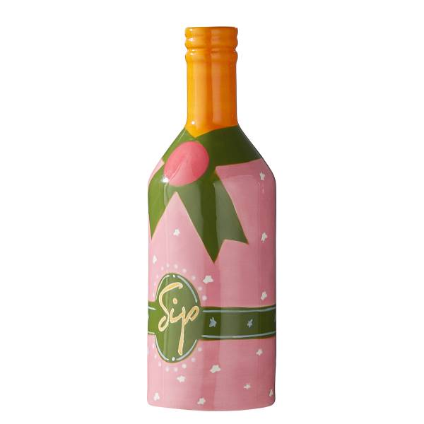 Vase SIP Flasche Steinzeug - Pink/Grün