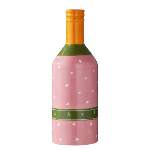 Vase SIP Flasche Steinzeug - Pink/Grün