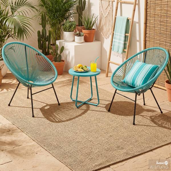 In- und Outdoorteppich Taeya Polypropylen - Beige - 160 x 230 cm