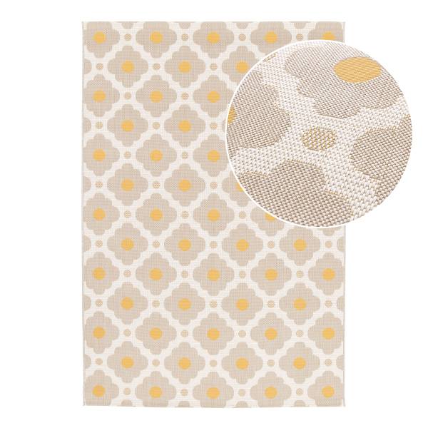 In- und Outdoorteppich Kaive Kunststoff - Beige / Gelb - 120 x 170 cm