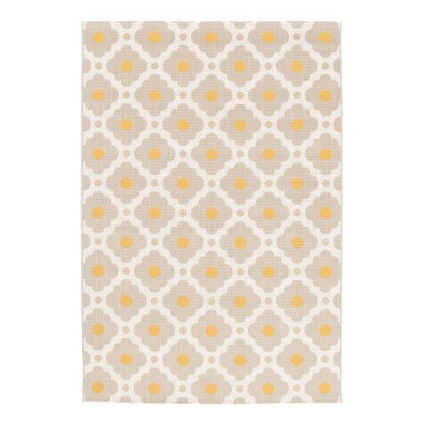 In- und Outdoorteppich Kaive Kunststoff - Beige / Gelb - 120 x 170 cm