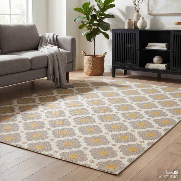 In- und Outdoorteppich Kaive Kunststoff - Beige / Gelb - 120 x 170 cm