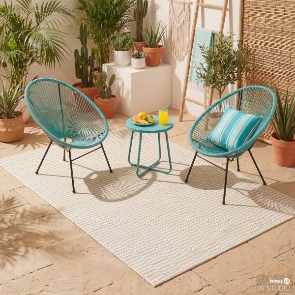 In- und Outdoorteppich Avoti Kunststoff - Beige - 120 x 170 cm