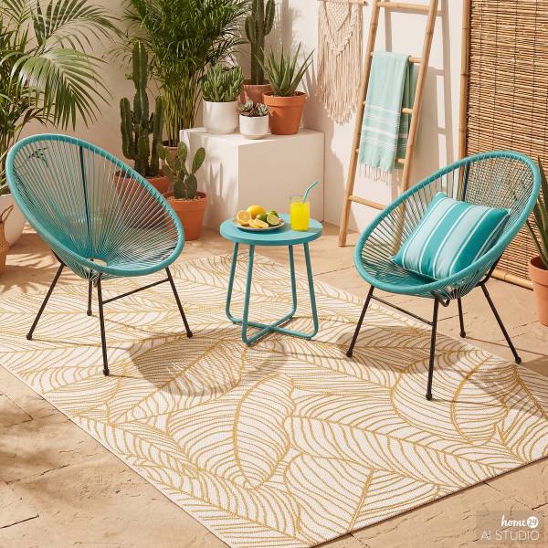 Tappeto esterno/interno Vecie Materiale plastico - Beige / Giallo - 120 x 170 cm