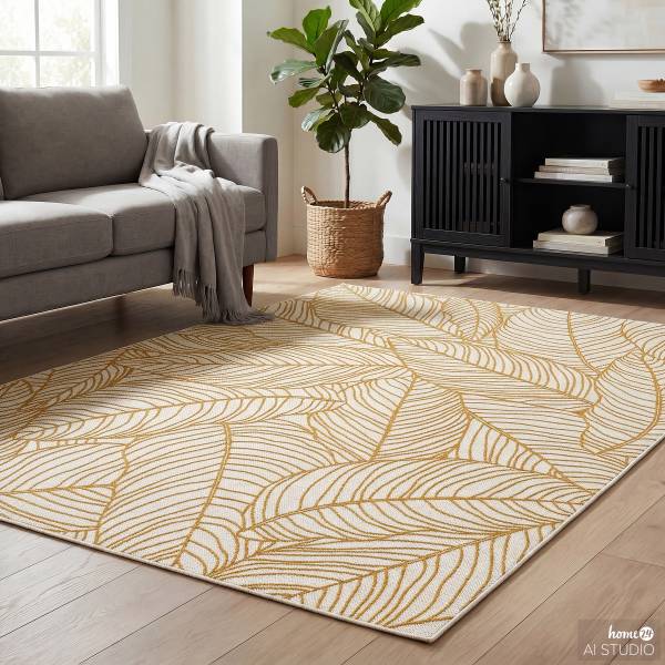 Tappeto esterno/interno Vecie Materiale plastico - Beige / Giallo - 120 x 170 cm