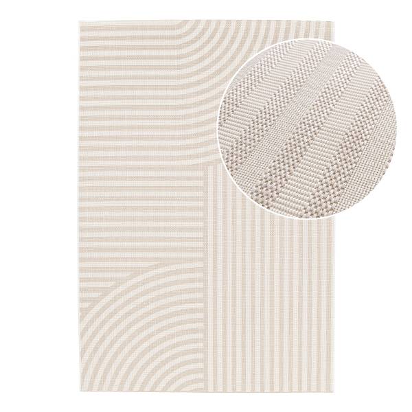In- und Outdoorteppich Mesya Kunststoff - Beige - 120 x 170 cm