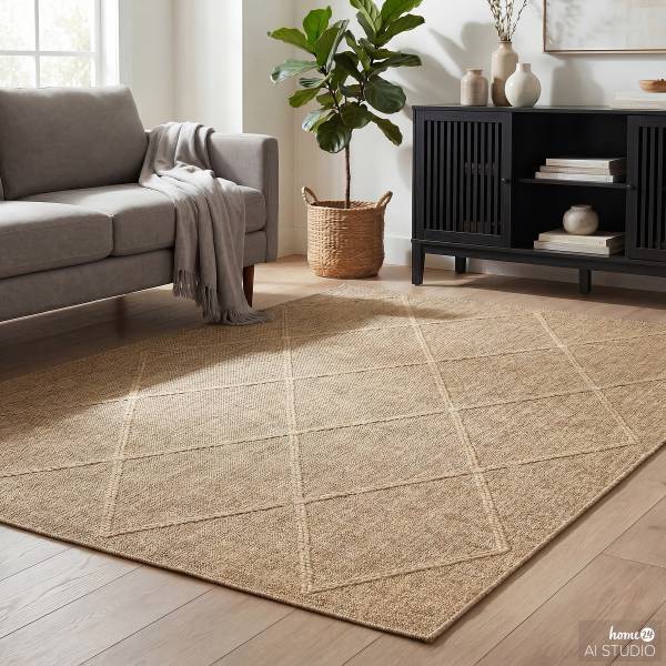 In- und Outdoorteppich Ramie Polypropylen - Beige - 160 x 230 cm