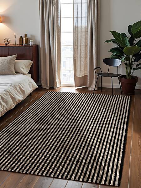 Tappeto di iuta Ebony Iuta - Nero / Bianco - 160 x 230 cm