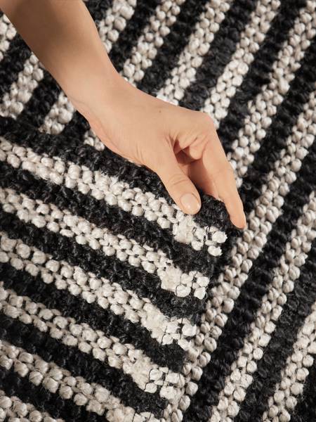 Tappeto di iuta Ebony Iuta - Nero / Bianco - 160 x 230 cm
