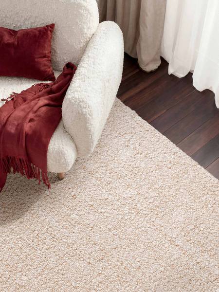 Boucléteppich Portobello Polyester - Creme / Beige - 200 x 290 cm