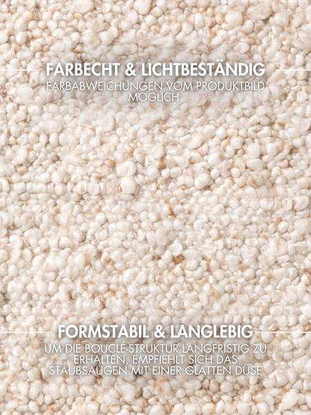 Boucléteppich Portobello Polyester - Creme / Beige - 200 x 290 cm