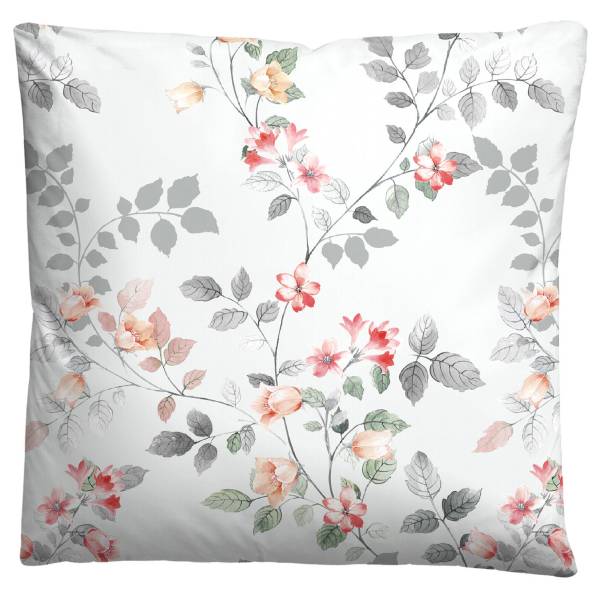 Biber-Bettwäsche Blumenranke Biber - 135 x 200 cm + Kissen 80 x 80 cm