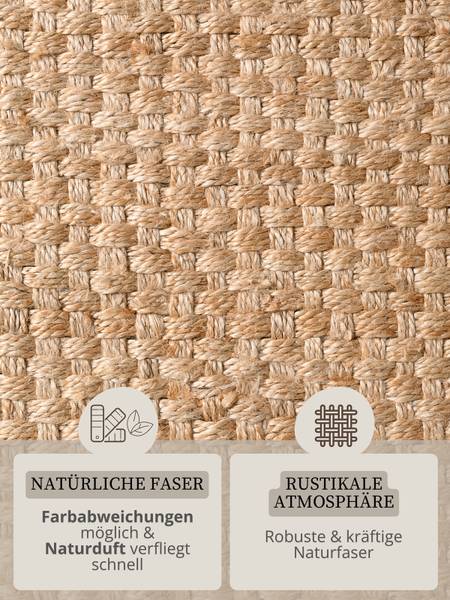 Juteläufer Fjord Jute - Beige - 80 x 200 cm