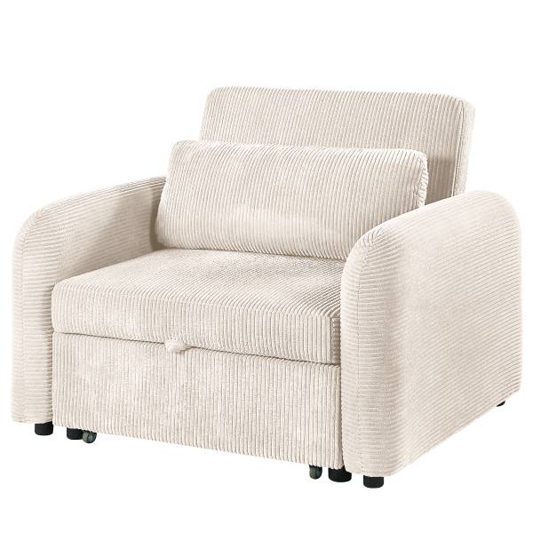 Schlafsessel SOLAY Cordstoff Lola: Altweiß