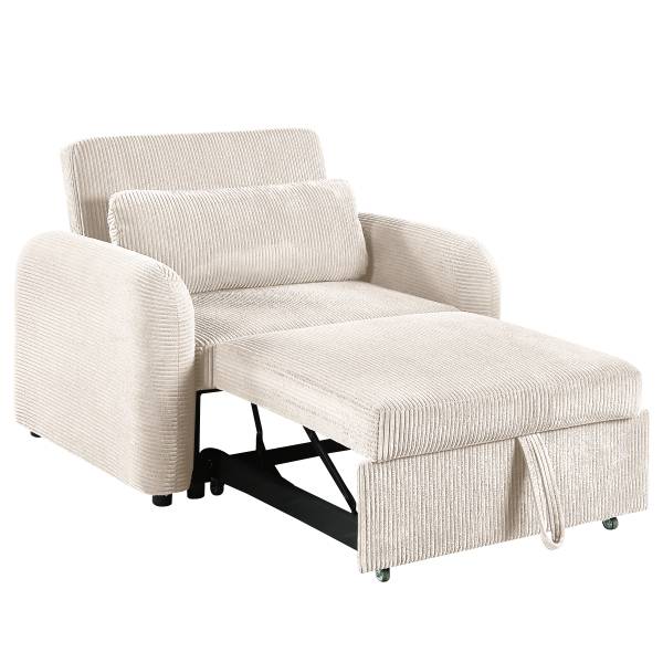 Schlafsessel SOLAY Cordstoff Lola: Altweiß