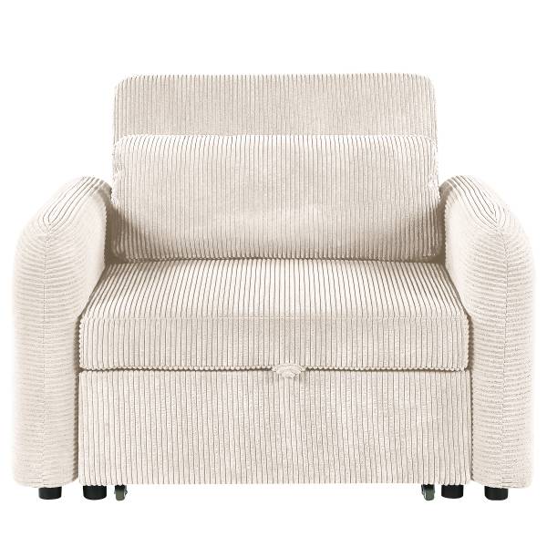 Schlafsessel SOLAY Cordstoff Lola: Altweiß