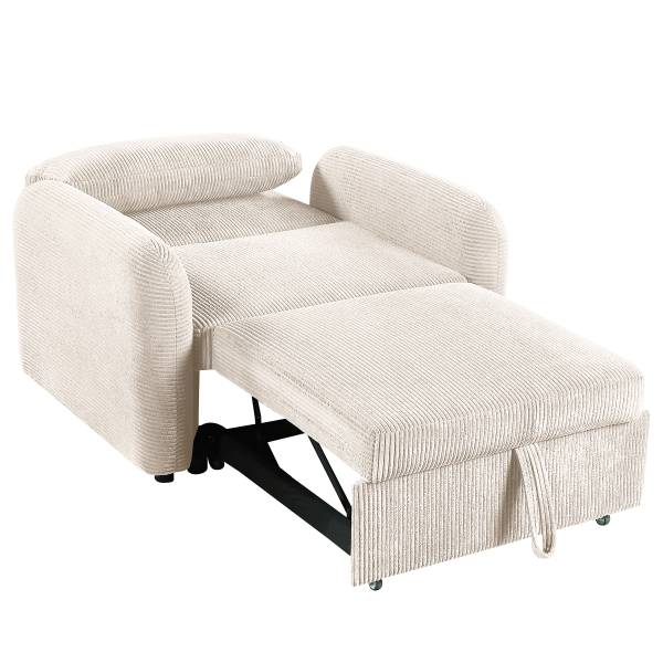 Schlafsessel SOLAY Cordstoff Lola: Altweiß
