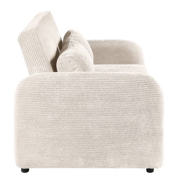 2-Sitzer Sofa SOLAY mit Schlaffunktion Cordstoff Lola: Altweiß