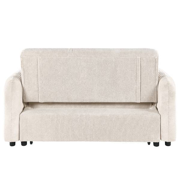 2-Sitzer Sofa SOLAY mit Schlaffunktion Cordstoff Lola: Altweiß